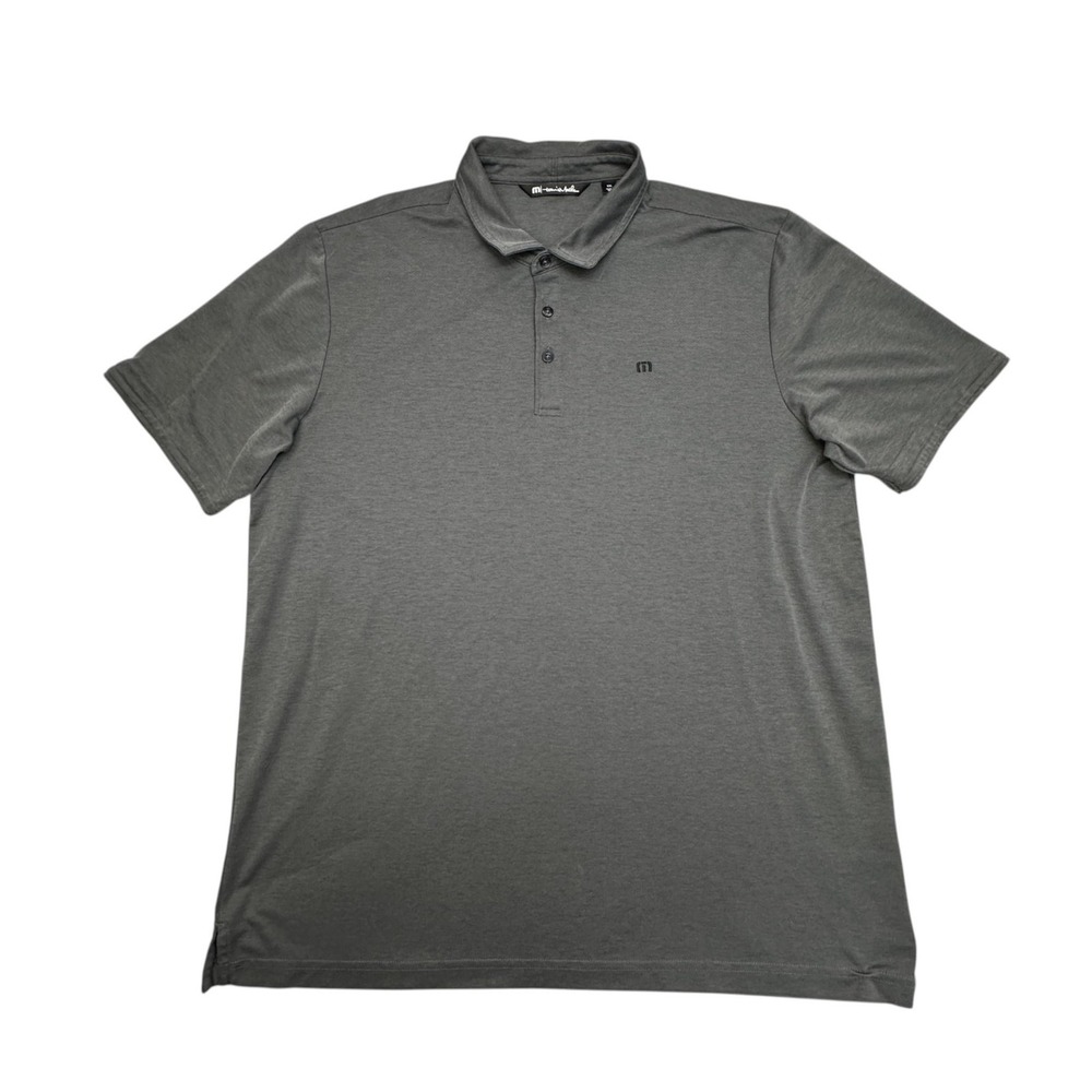 TravisMathew Polo Shirt Mens 2XL Gray Pima Cotton Performance Golf Stretch